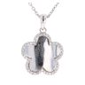 9ct White Gold 0.20ct Diamond Flower Pendant And Chain 20"