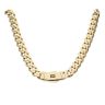 14ct Yellow Gold Monaco Classic Plain Lock Curb Chain 18"