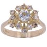 14ct Yellow Gold Colourless Gemstone Cluster Ring