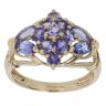 9ct Yellow Gold Tanzanite Cluster Ring