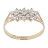9ct Yellow Gold Cubic Zirconia Triple Cluster Ring
