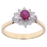 18ct Yellow Gold 0.35ct Diamond And Ruby Cluster Ring