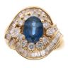 18ct Yellow Gold 2.02ct Mixed-Cut Diamond and Sapphire Cluster Ring
