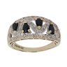 9ct Yellow Gold 0.10ct Brilliant Cut Diamond and Sapphire Fancy Ring