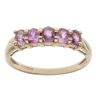 9ct Yellow Gold Pink Sapphire Gemstone Five Stone Ring