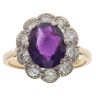 18ct Yellow Gold 0.50ct Brilliant Cut Diamond and Amethyst Cluster Ring