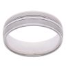 9ct White Gold Striped Patterned Wedding Band 6.9mm