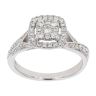 9ct White Gold 0.50ct Diamond Cushion Cluster Ring