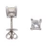 18ct White Gold 0.75ct Princess Cut Diamond Solitaire Earrings