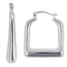 Silver Square Handbag Hoop Earrings By Icesia