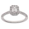 18ct White Gold 0.75ct Emerald and Brilliant Cut Diamond Solitaire Ring