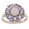 9ct Yellow Gold Tanzanite and Opal Cluster Ring
