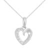 9ct White Gold Diamond Heart Pendant Necklace