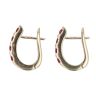 9ct Yellow Gold 0.03ct Diamond and Ruby Hoop Earrings