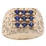 9ct Yellow Gold Sapphire Cluster Signet Ring