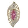 14ct Yellow Gold Cubic Zirconia Pink Gem Swirl Patterned Ring