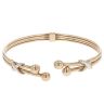 9ct Yellow and White Gold Fancy Cross Torque Bangle