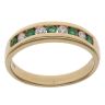 18ct Yellow Gold 0.15ct Brilliant Cut Diamond and Emerald Eternity Ring