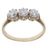 9ct Yellow Gold Cubic Zirconia Three Stone Ring
