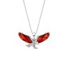 Sterling Silver Baltic Amber Eagle Pendant Necklace