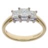18ct Yellow Gold 1.00ct Princess Cut Diamond Trilogy Ring