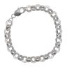 Silver Patterned And Plain Belcher Bracelet 8.5" By Icesia Gents