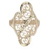 14ct Yellow Gold Diamond Cut Filigree Swirl Ring