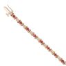 9ct Yellow Gold 0.10ct Diamond and Ruby Bracelet 7.5"
