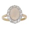 18ct Yellow Gold 0.25ct Single Cut Diamond and Opal Cluster Ring