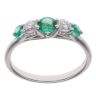 18ct White Gold 0.33ct Brilliant Cut Diamond and Emerald Graduated 5 Stone Ring