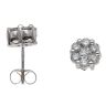 9ct White Gold 1.00ct Brilliant Cut Diamond Cluster Earrings