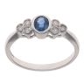 9ct White Gold 0.05ct Diamond and Sapphire Ring