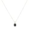 9ct Yellow Gold 0.15ct Brilliant Diamond And Sapphire Cluster Pendant And Chain 18"