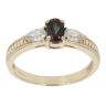 9ct Yellow Gold Cubic Zirconia and Sapphire Three Stone Ring