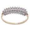 9ct Yellow Gold Three Row Cubic Zirconia Ring
