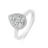 9ct White Gold 0.50ct Pear Shape Cluster Lab Grown Diamond Halo Ring