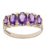 9ct Yellow Gold Amethyst Five Stone Ring