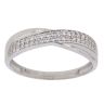 9ct White Gold Cubic Zirconia Crossover Ring