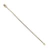 14ct Yellow Gold Monaco Cubic Zirconia Agua Pave Lock Tennis Bracelet 7.5"