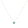 18ct Yellow Gold 0.30ct Baguette Cut Diamond and Emerald Cluster Pendant and Chain 18"