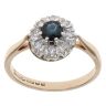 9ct Yellow Gold 0.15ct Diamond and Sapphire Cluster Ring