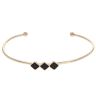 9ct Yellow Gold Three Square Onyx Torque Bangle