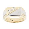 9ct Yellow And White Gold 0.02ct Diamond Dad Signet Ring