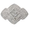 9ct White Gold 1.00ct Princess And Brilliant Cut Diamond Cluster Ring