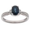 18ct White Gold 0.10ct Diamond and Sapphire Ring