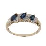 9ct Yellow Gold 0.05ct Brilliant Cut Diamond and Sapphire Three Stone Ring