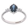 9ct White Gold 0.09ct Diamond and Sapphire Ring