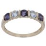 9ct Yellow Gold Iolite and Aquamarine Five Stone Ring