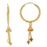 22ct Yellow Gold Tasselled Hoop Earrings