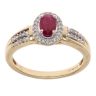 18ct Yellow Gold 0.11ct Diamond and Ruby Cluster Ring
